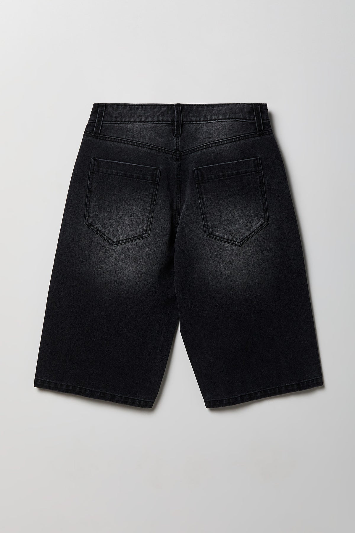Alt View 5. Low Rise Super Baggy Washed Black Jort 16" - Black