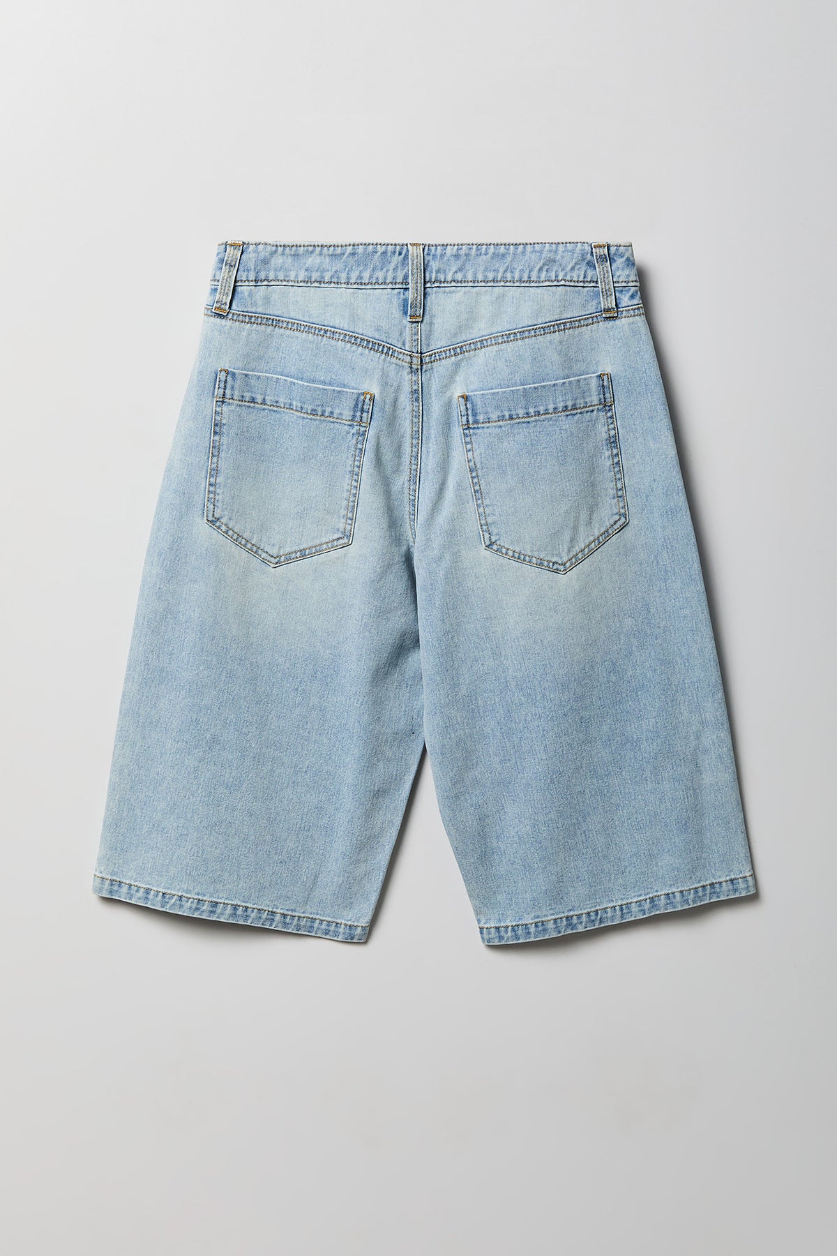 Alt View 5. Low Rise Super Baggy Light Jort 16" - Light Denim Blue