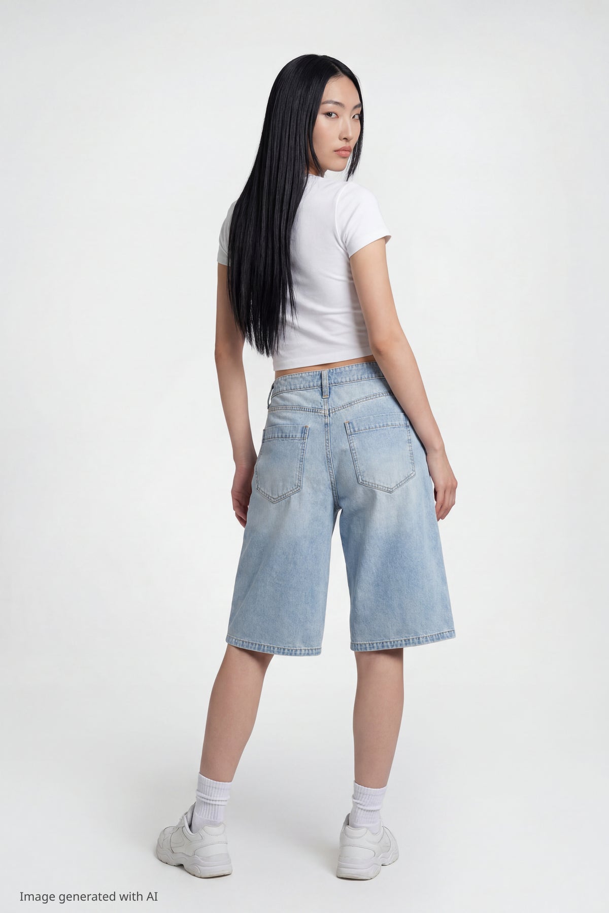Alt View 3. Remotion Still: CR Jort Shot 2 Disclaimer - Light Denim Blue