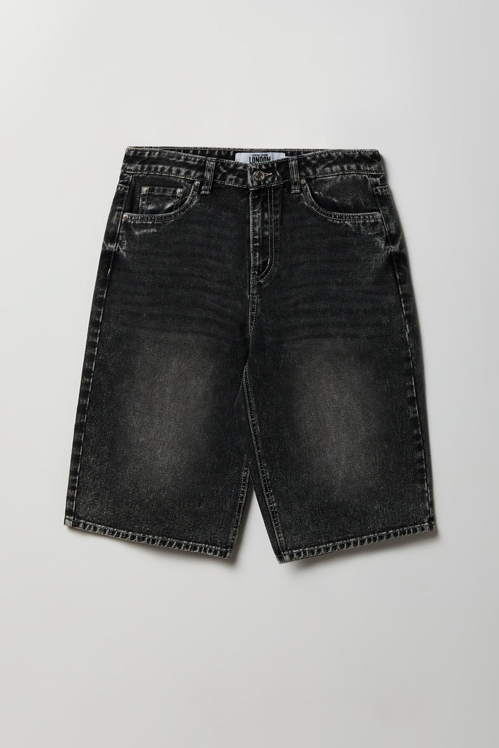 Low Rise Baggy Washed Black Jort 13"