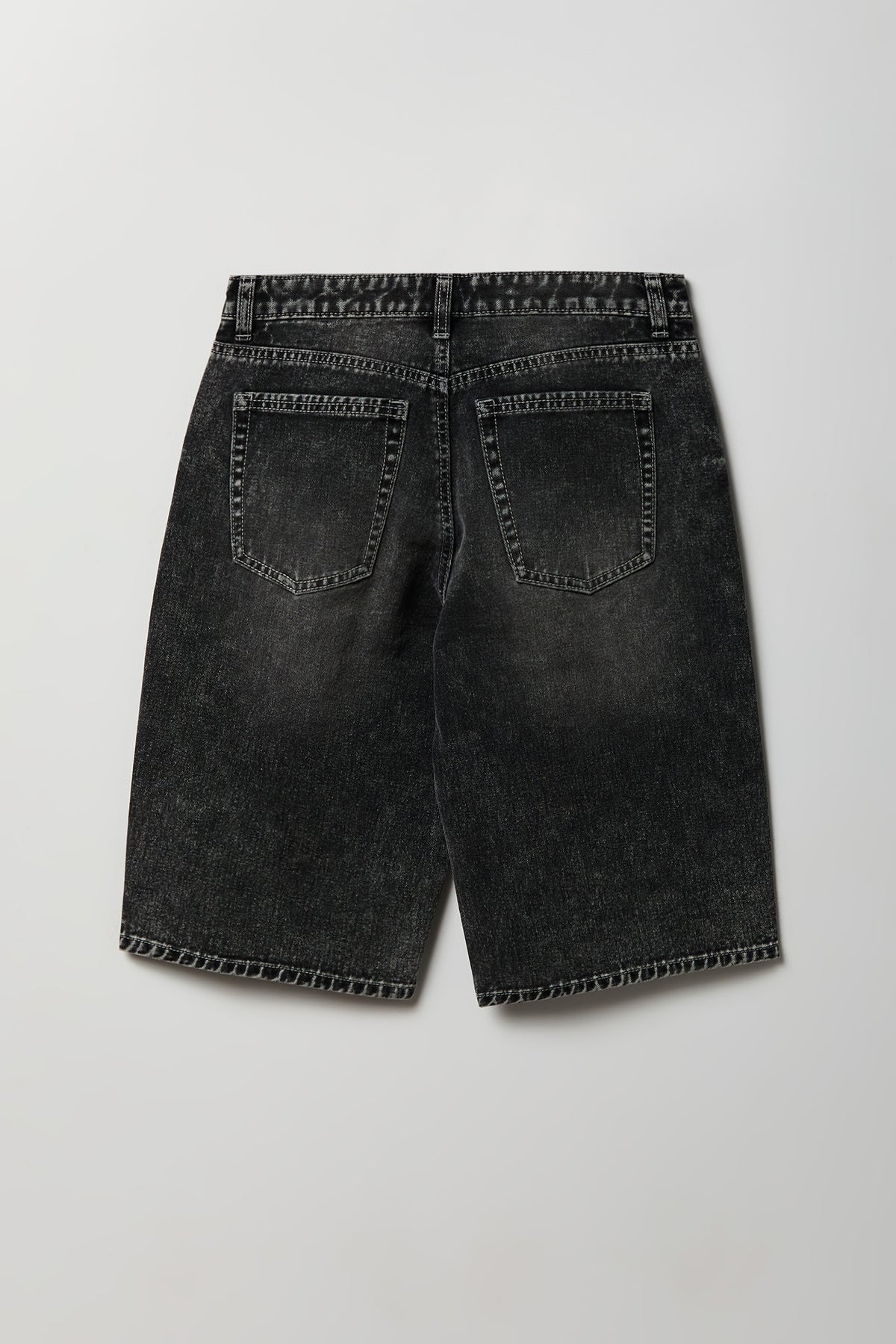 Alt View 4. Low Rise Baggy Washed Black Jort 13" - Black