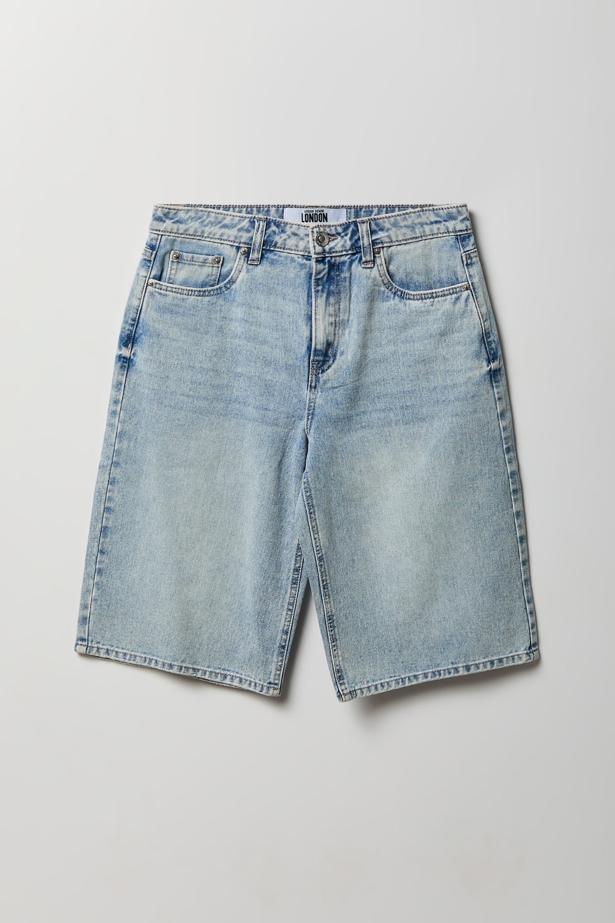 Alt View 4. Low Rise Baggy Light Jort 13" - Light Denim Blue