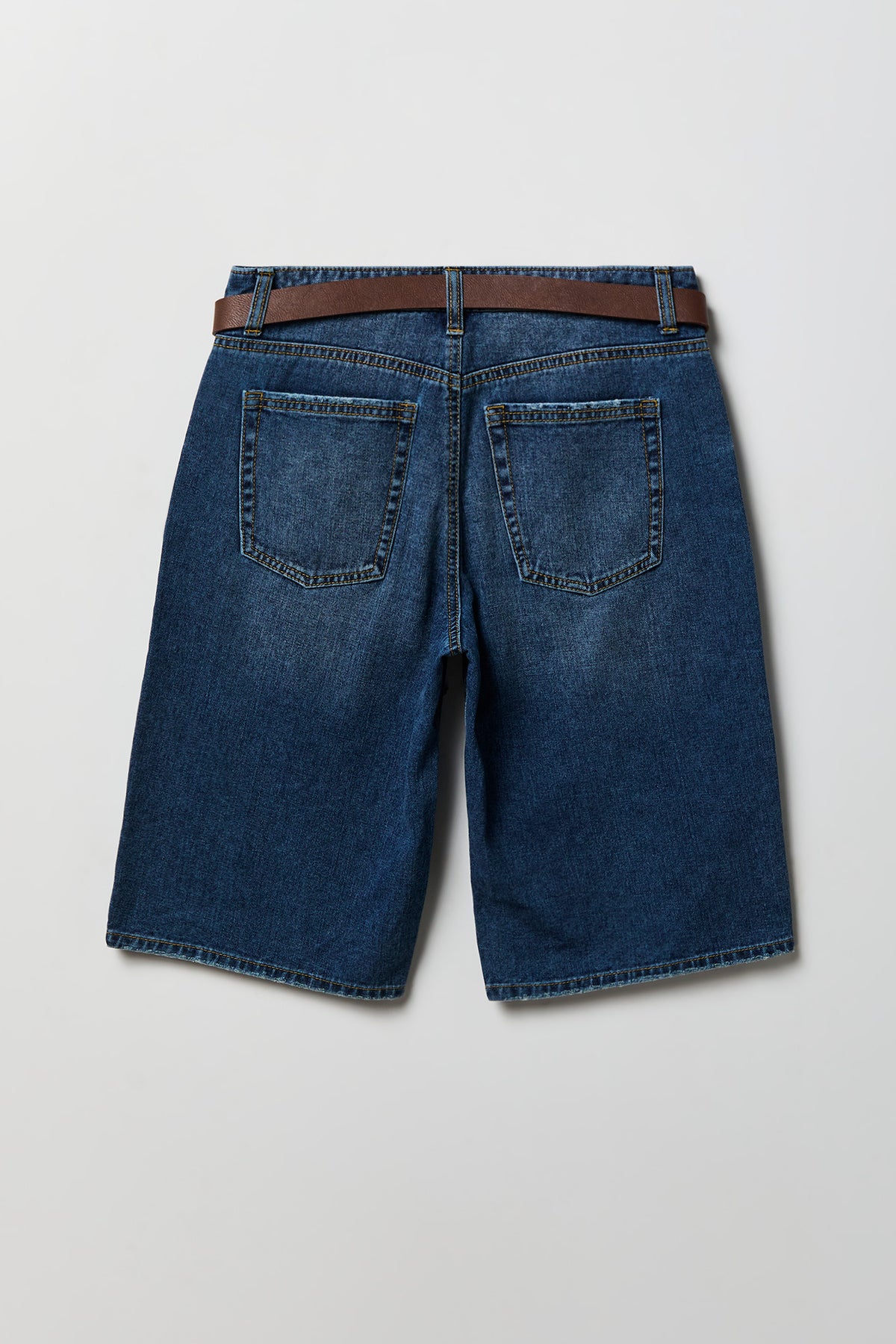 Alt View 5. Low Rise Super Baggy Belted Jort 13" - Midnight Blue