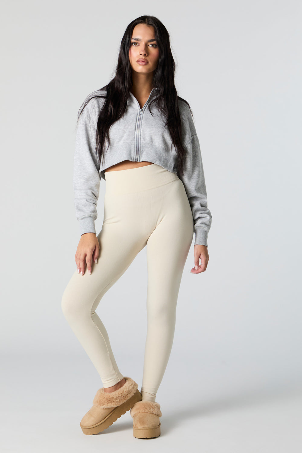 Seamless Solid High Rise Fleece Legging Seamless Solid High Rise Fleece Legging 7