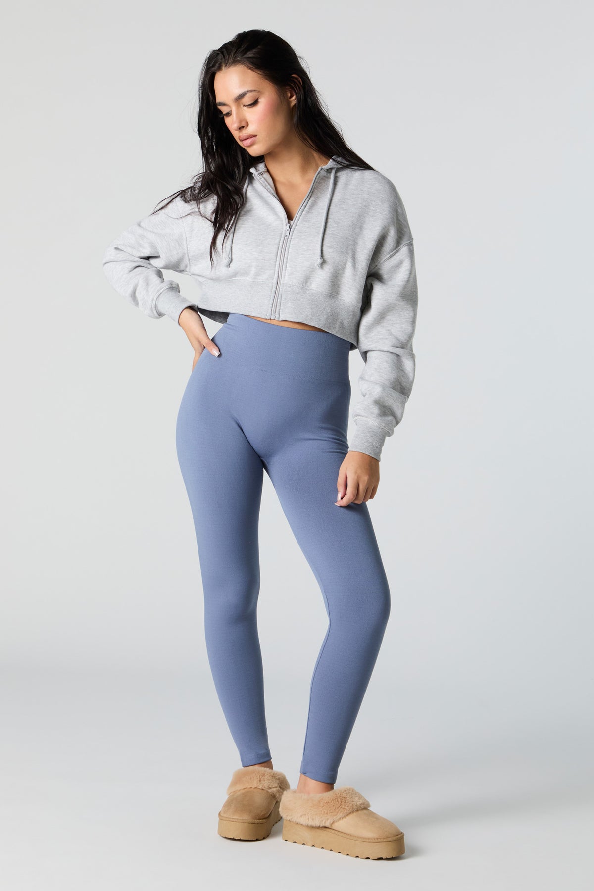 Seamless Solid High Rise Fleece Legging