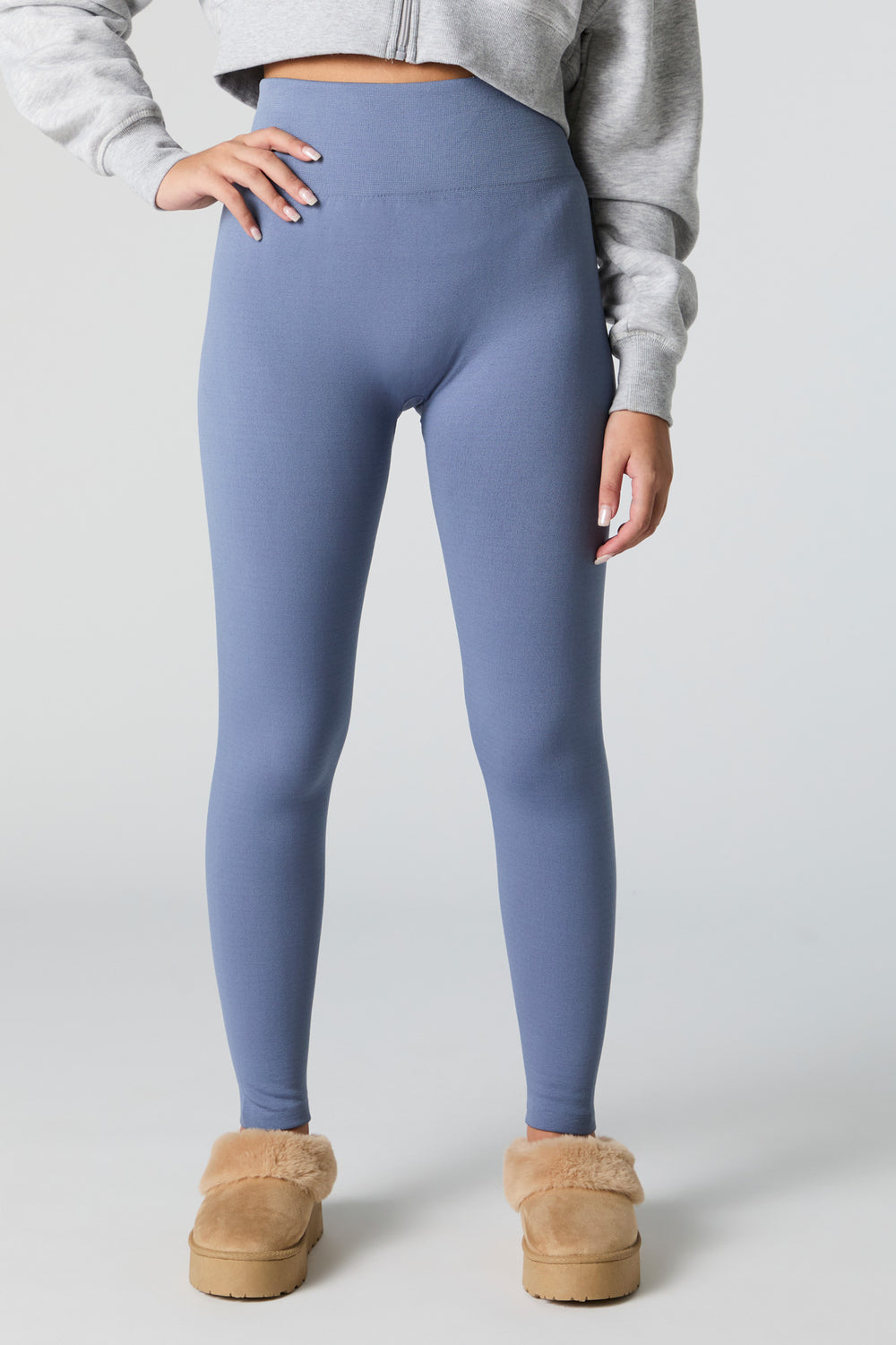 Seamless Solid High Rise Fleece Legging Seamless Solid High Rise Fleece Legging 2