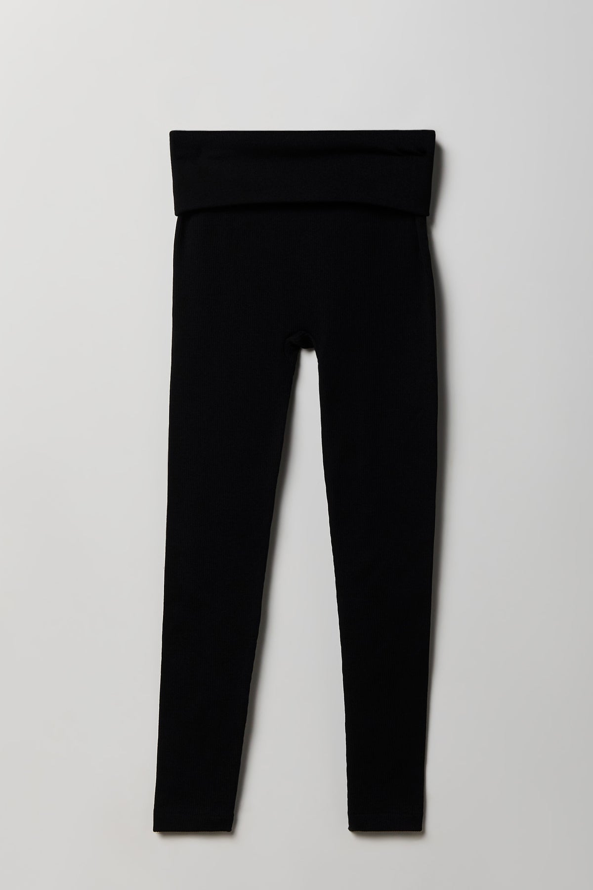 Alt View 2. Ribbed Seamless Foldover Legging - Black