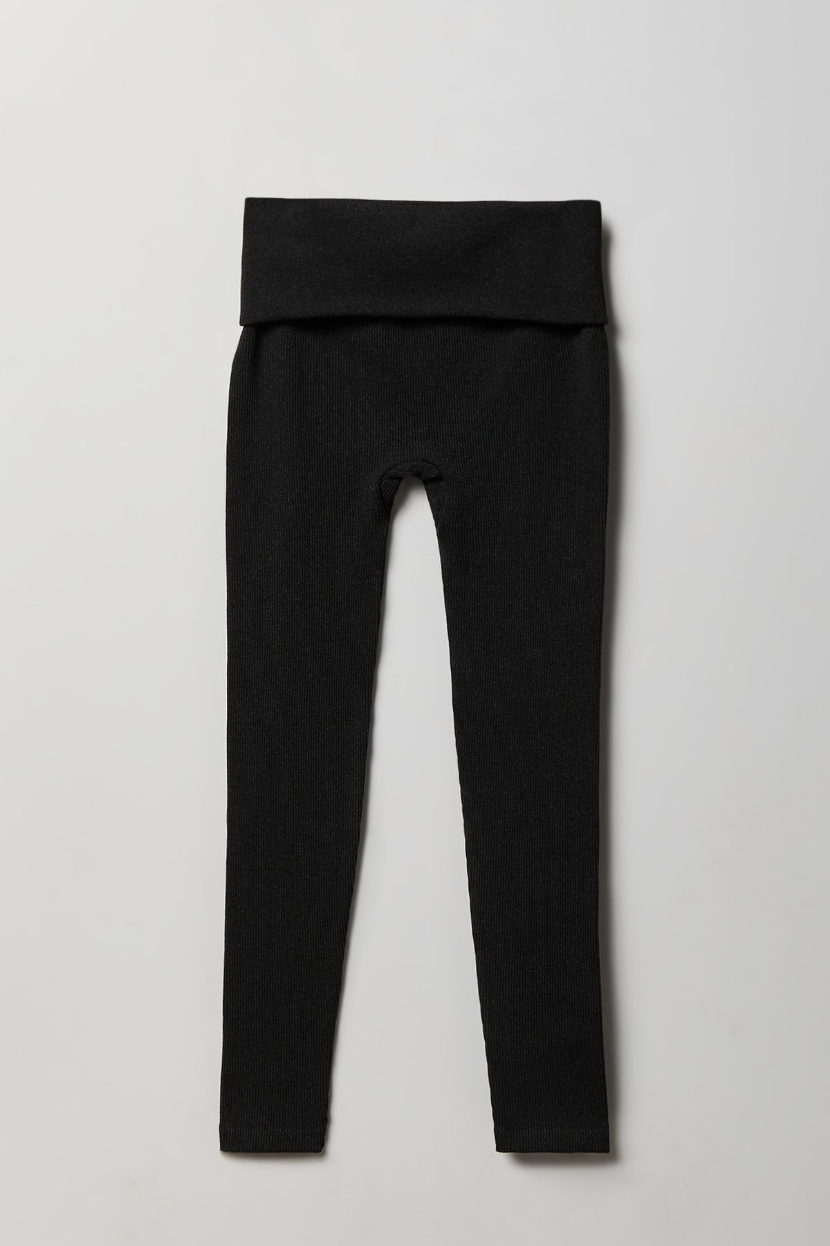 Alt View 2. Ribbed Seamless Foldover Legging - Charcoal
