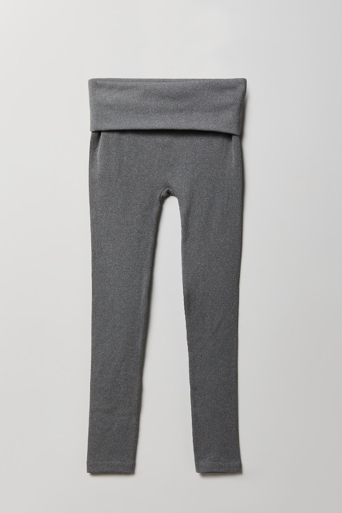 Ribbed Seamless Foldover Legging - Heather Grey