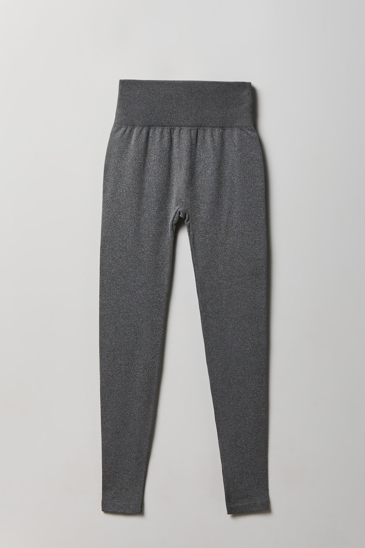 High Rise Ribbed Seamless Legging - Heather Grey