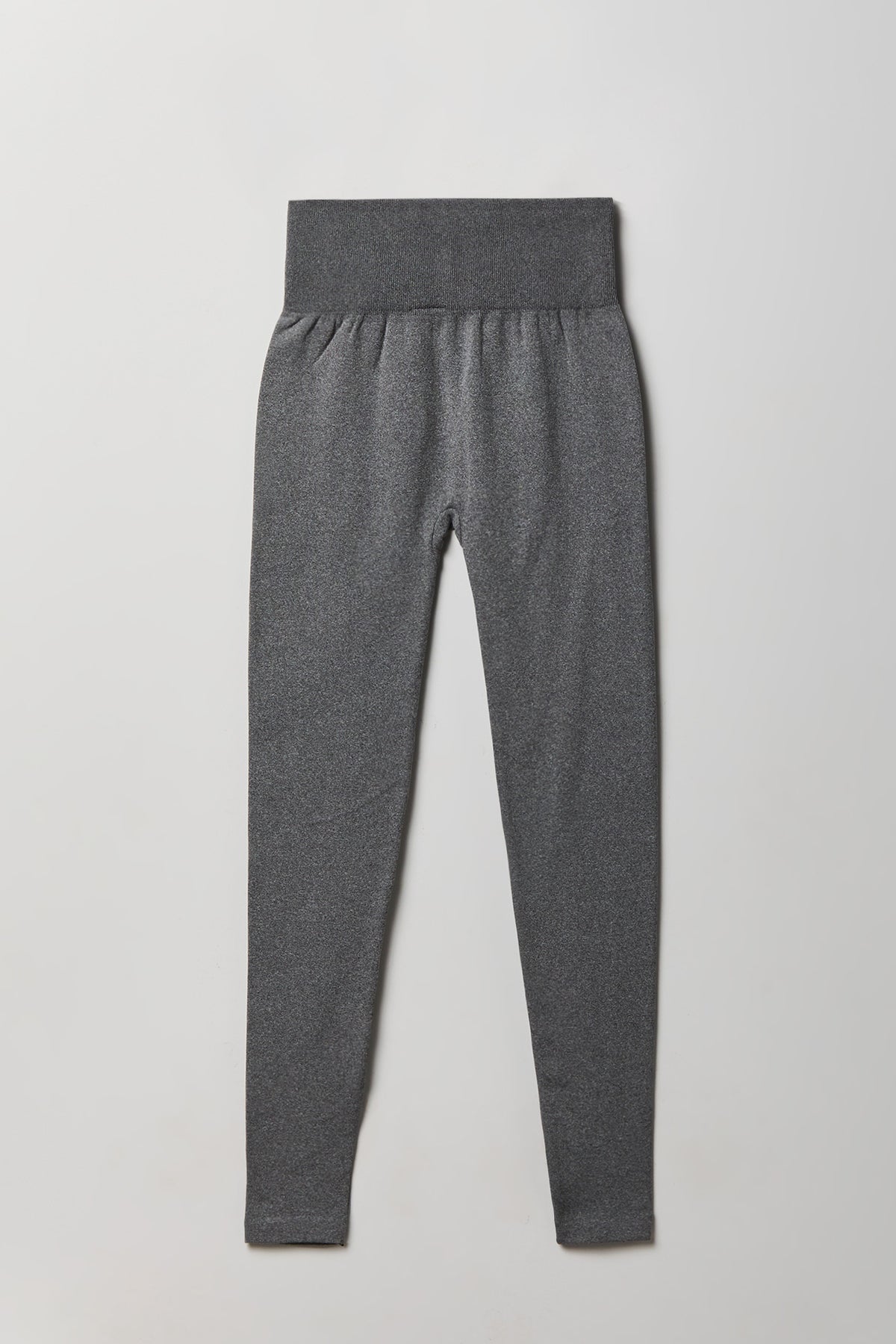 Alt View 2. High Rise Ribbed Seamless Legging - Heather Grey