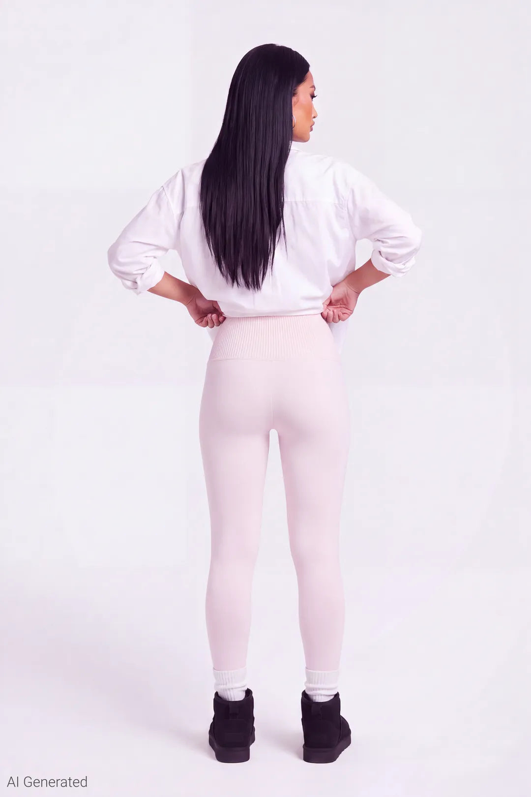 Alt View 2. High Rise Ribbed Seamless Legging - Pink