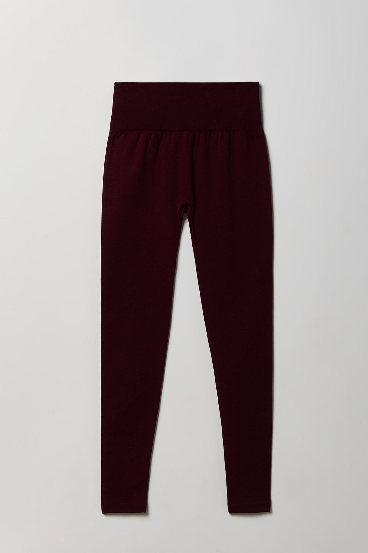Alt View 2. High Rise Ribbed Seamless Legging - Burgundy