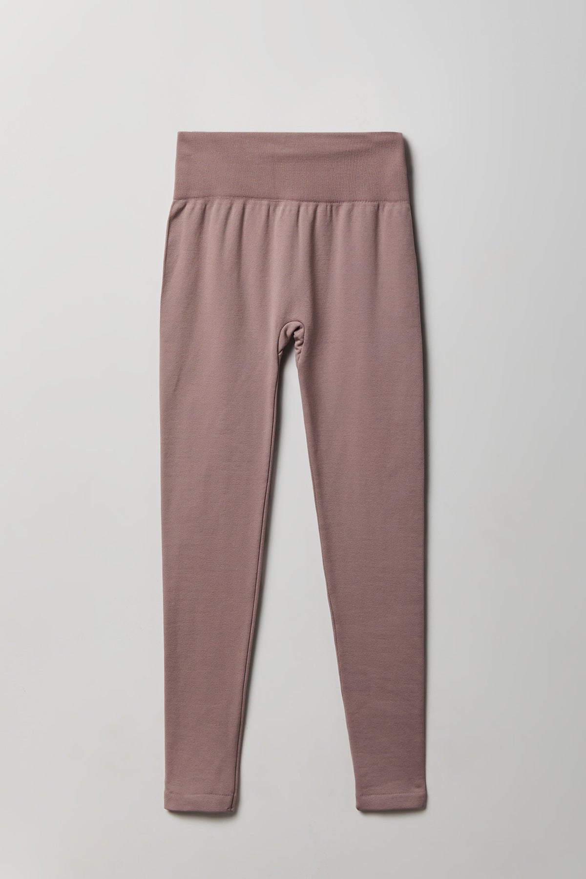 High Rise Ribbed Seamless Legging - Taupe