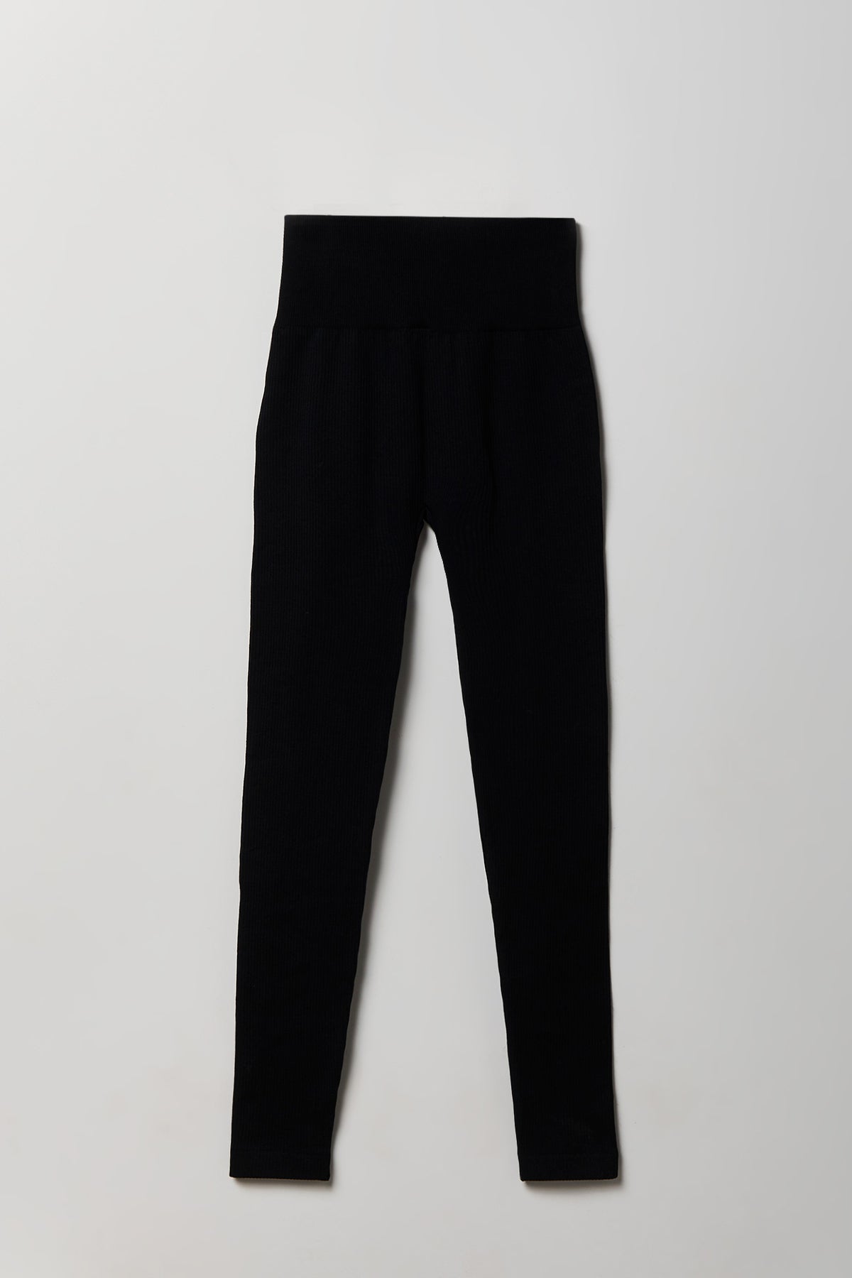 Alt View 2. High Rise Ribbed Seamless Legging - Black