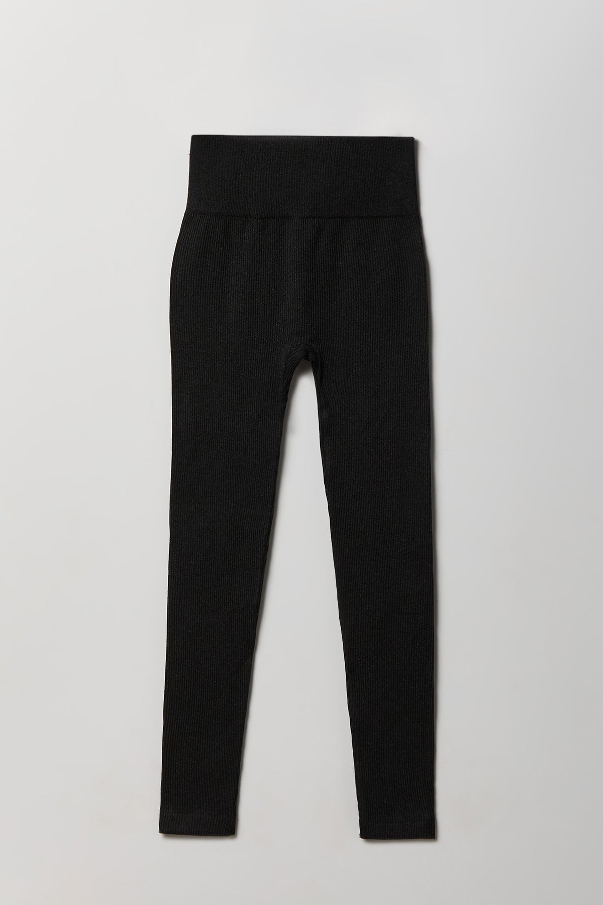Alt View 2. High Rise Ribbed Seamless Legging - Charcoal