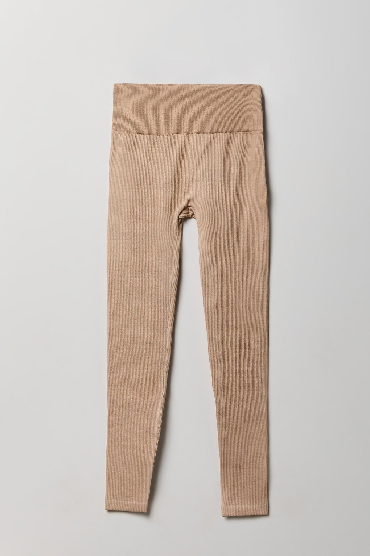 Alt View 2. High Rise Ribbed Seamless Legging - Oatmeal