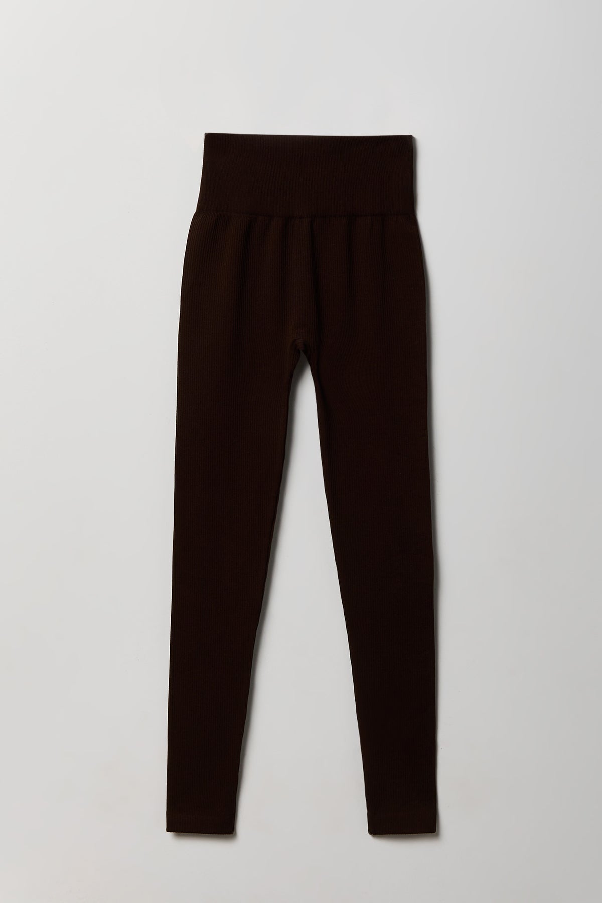 High Rise Ribbed Seamless Legging - Brown