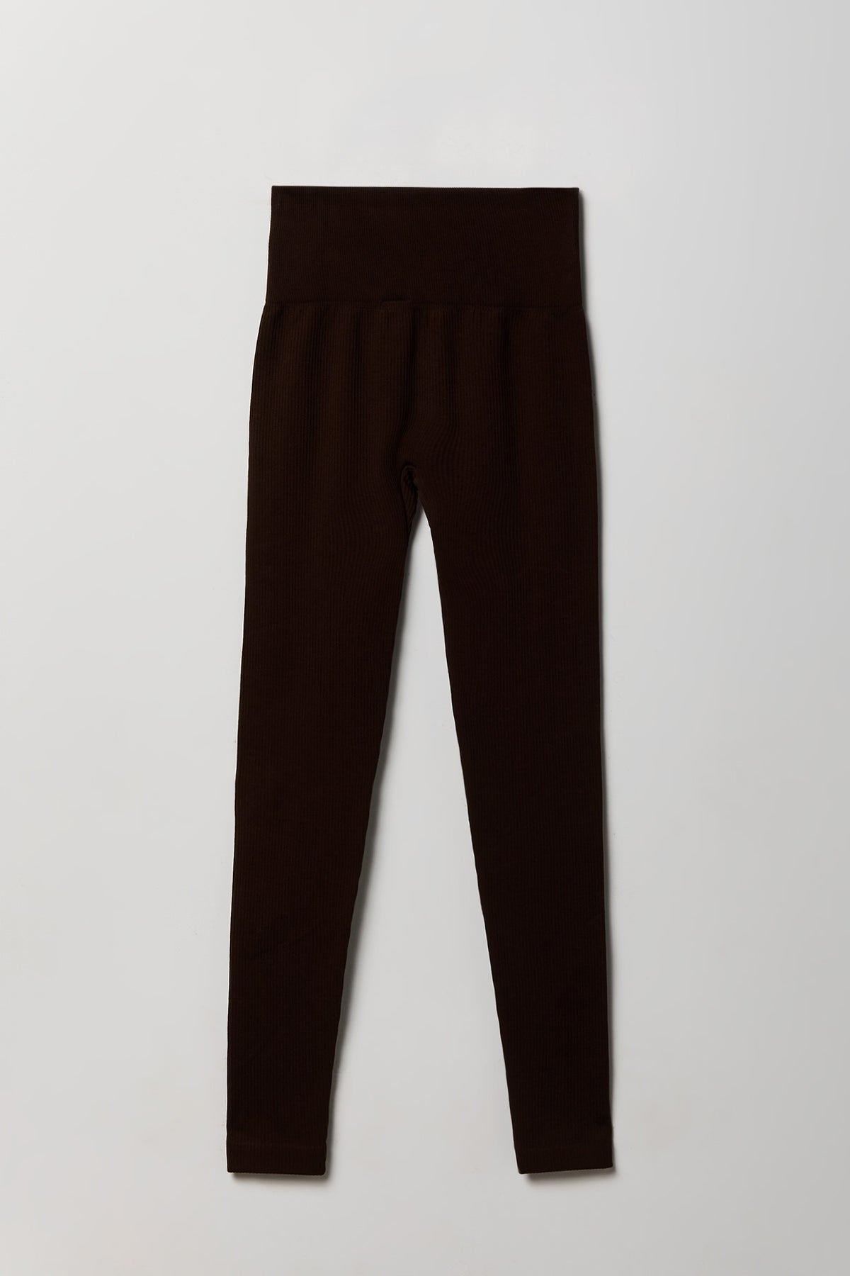 Alt View 2. High Rise Ribbed Seamless Legging - Brown