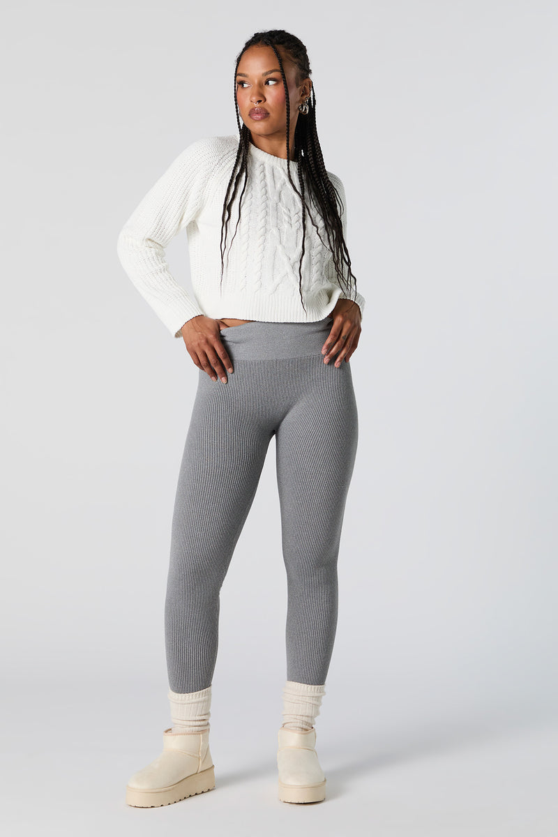 High Rise Seamless Ribbed Legging