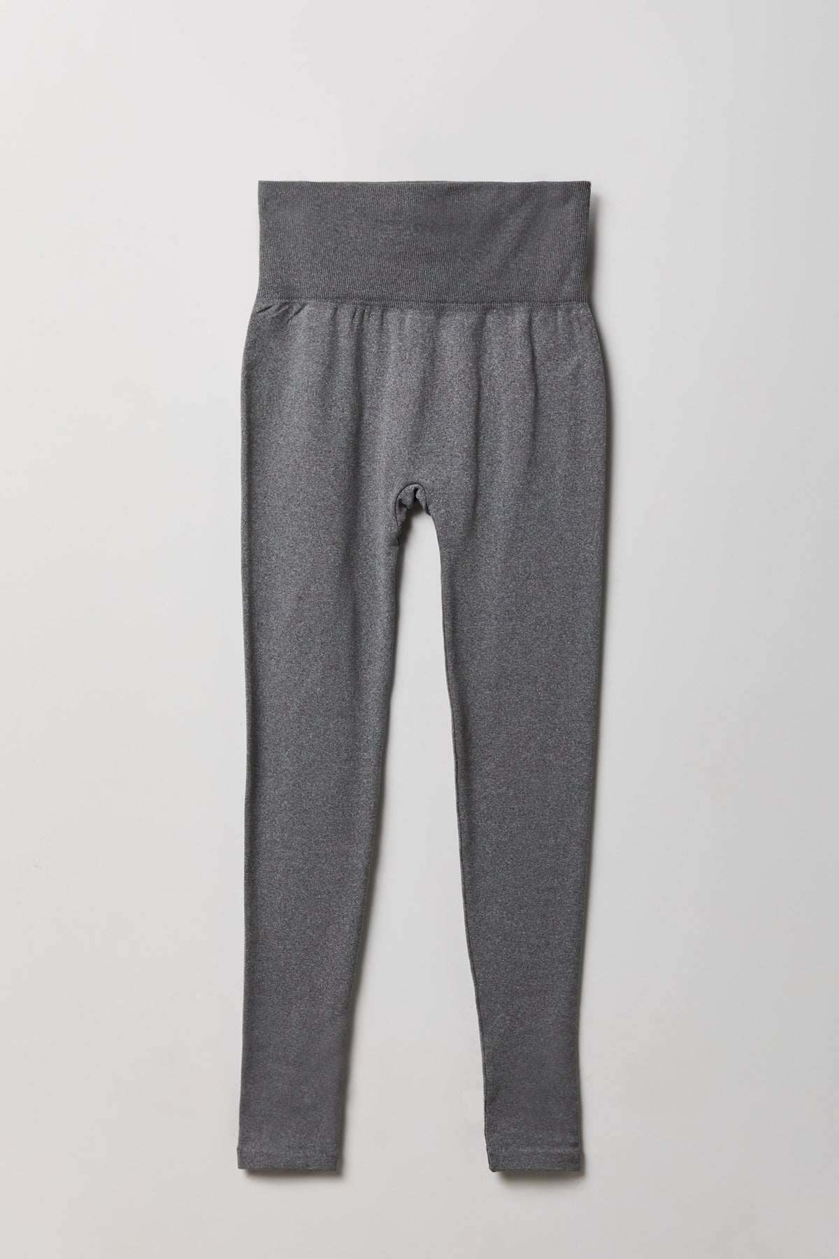 High Rise Seamless Fleece Lined Legging - Heather Grey