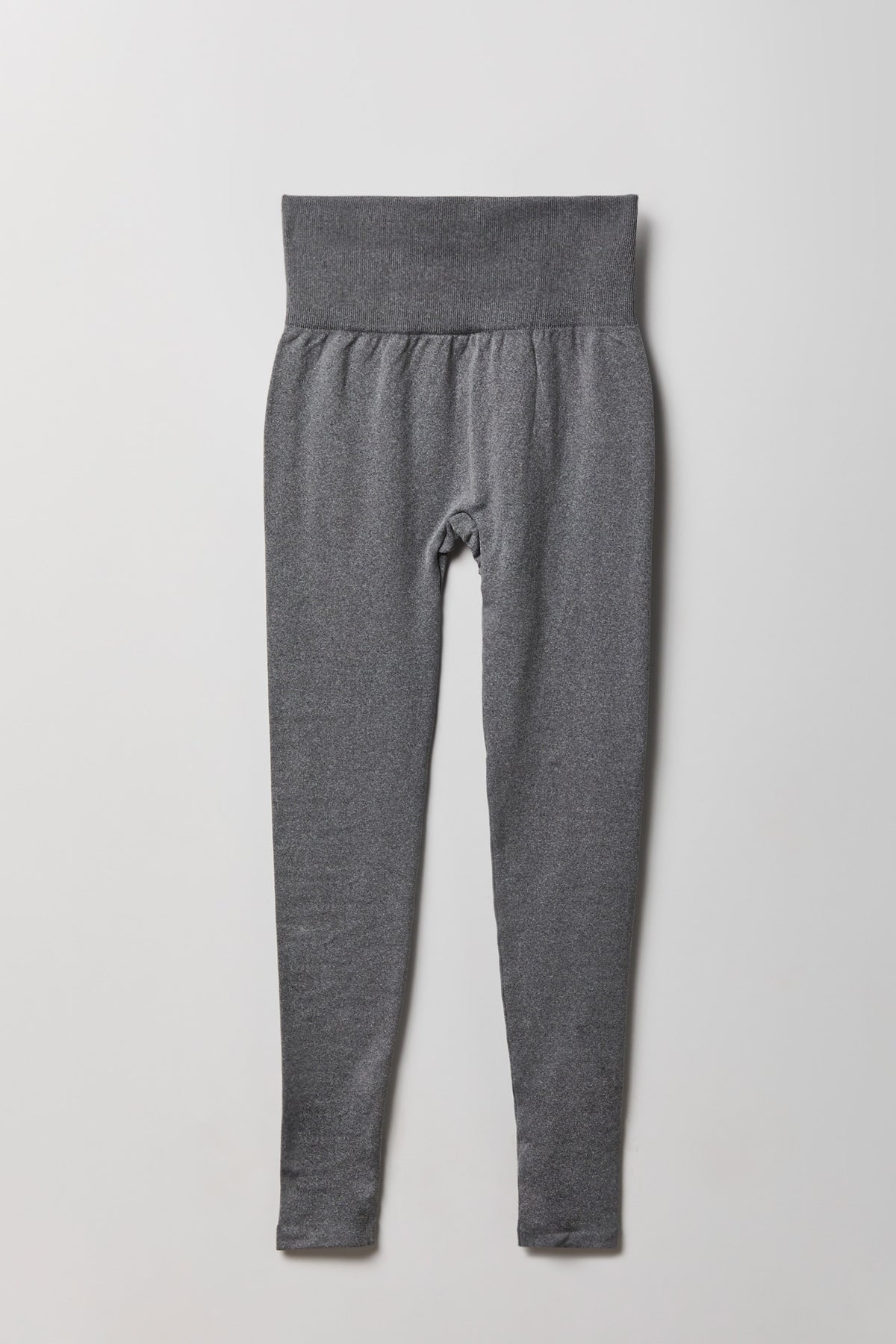 Alt View 2. High Rise Seamless Fleece Lined Legging - Heather Grey