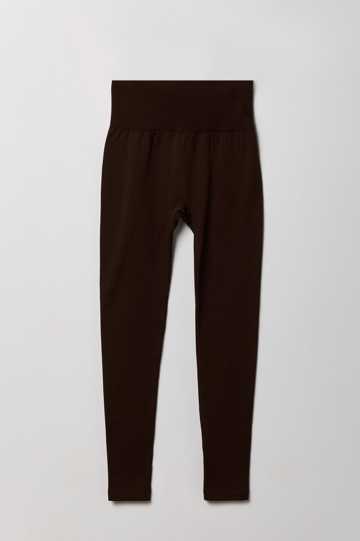 High Rise Seamless Fleece Lined Legging - Brown