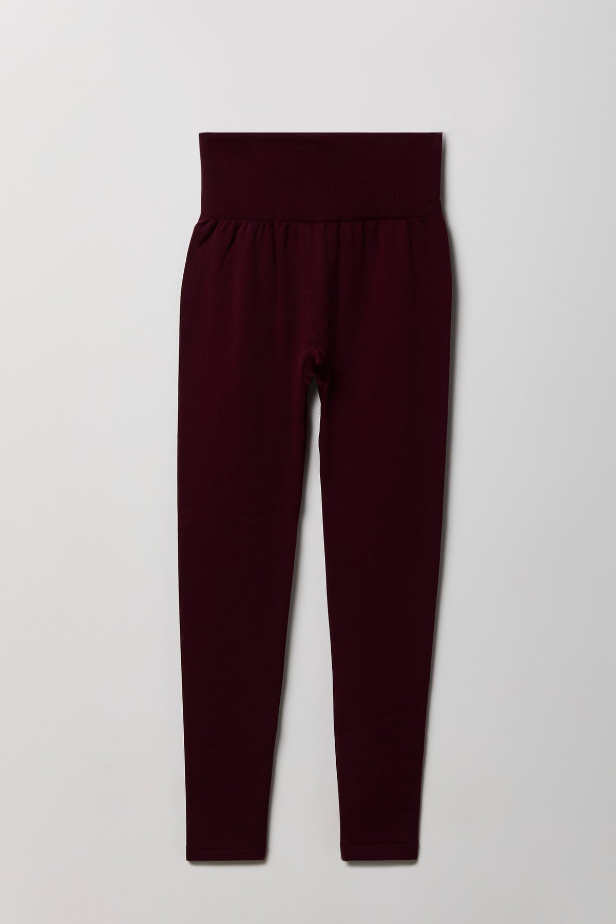 Alt View 2. High Rise Seamless Fleece Lined Legging - Burgundy