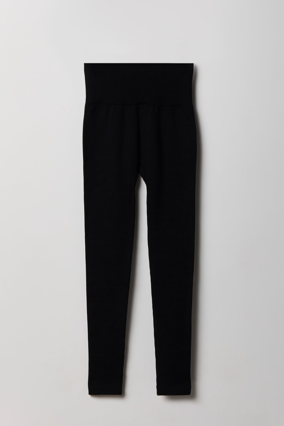 Alt View 4. High Rise Seamless Ribbed Fleece Lined Legging - Black