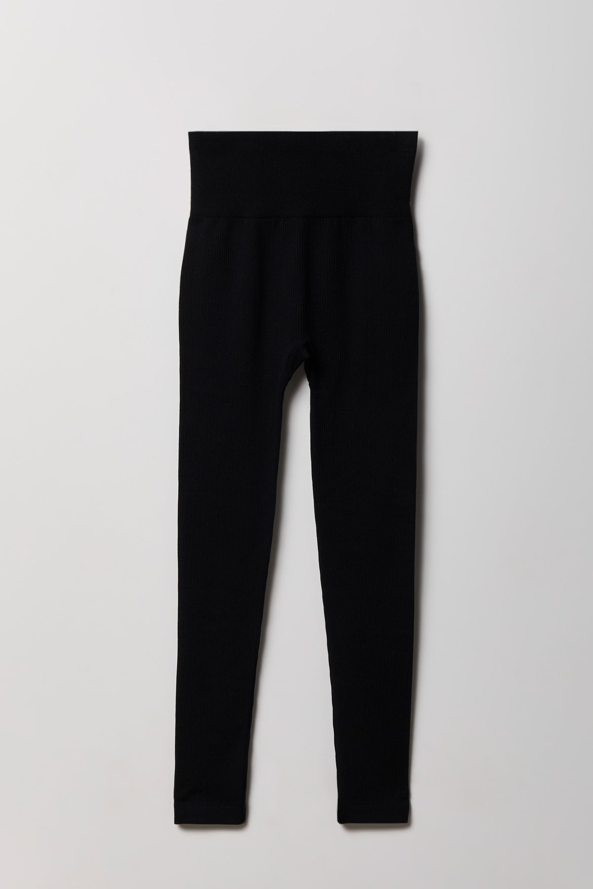 Alt View 5. High Rise Seamless Ribbed Fleece Lined Legging - Black