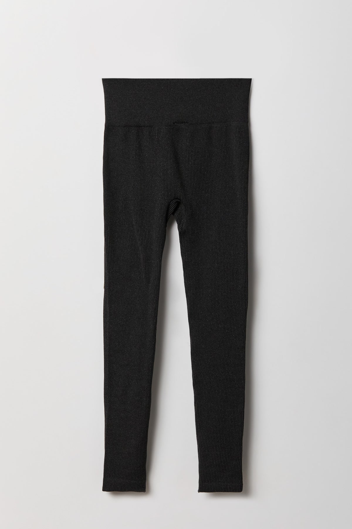 Alt View 5. High Rise Seamless Ribbed Fleece Lined Legging - Charcoal