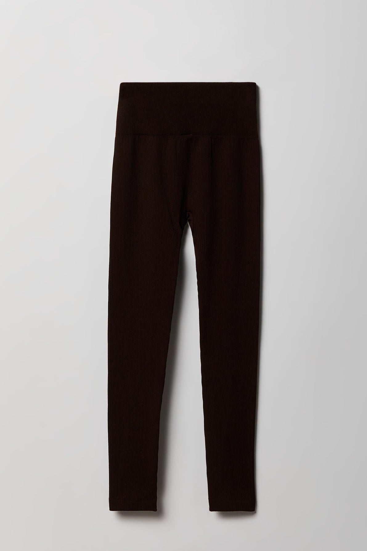 Alt View 4. High Rise Seamless Ribbed Fleece Lined Legging - Brown