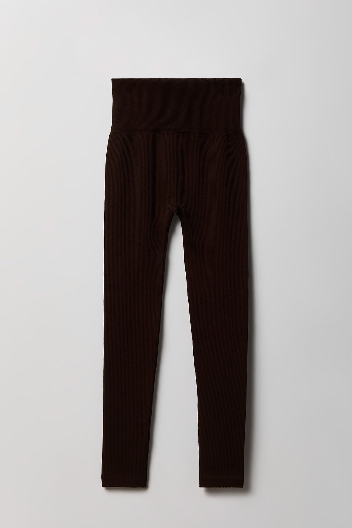 Alt View 5. High Rise Seamless Ribbed Fleece Lined Legging - Brown