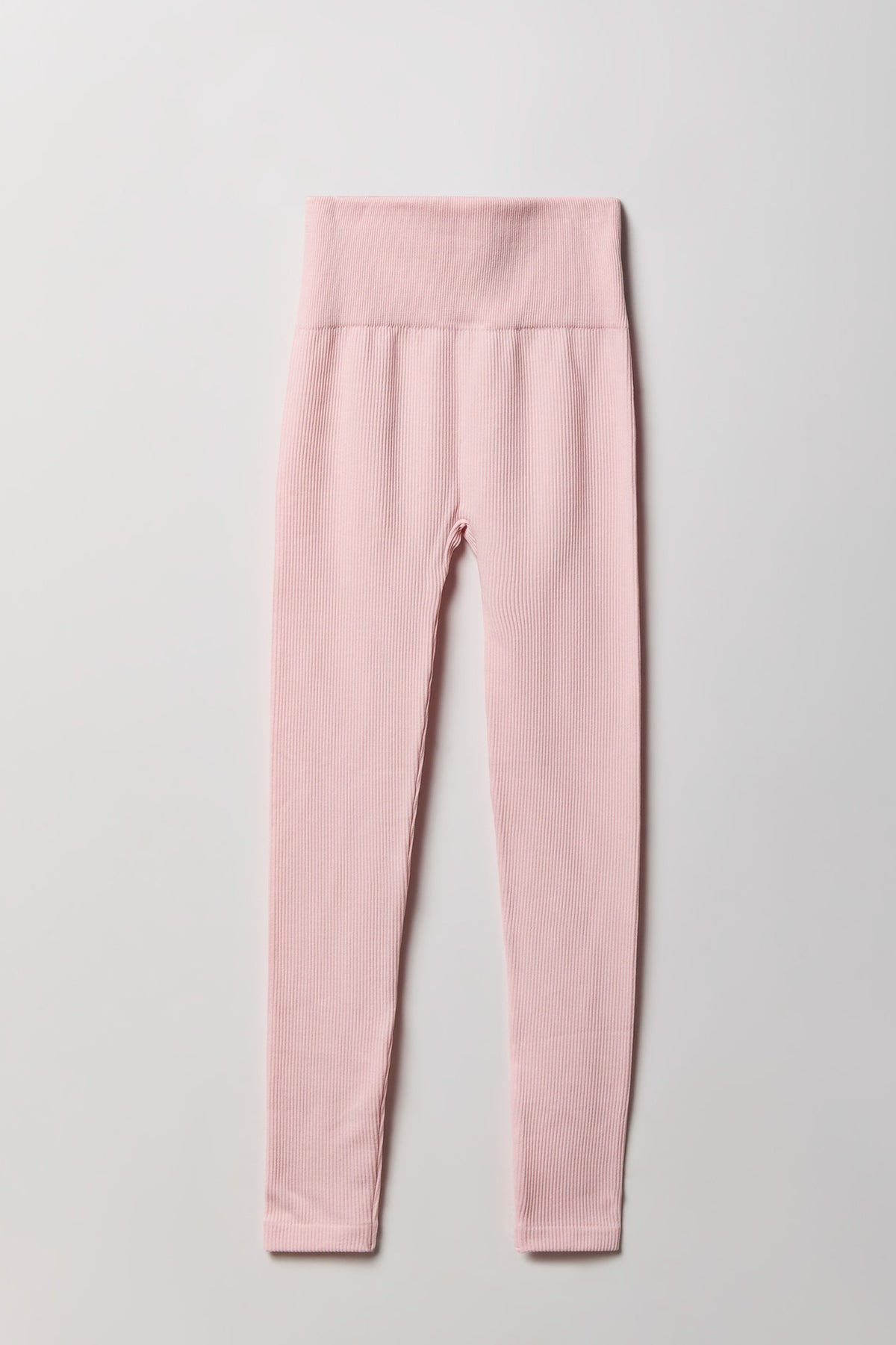 Alt View 4. High Rise Seamless Ribbed Fleece Lined Legging - Rose