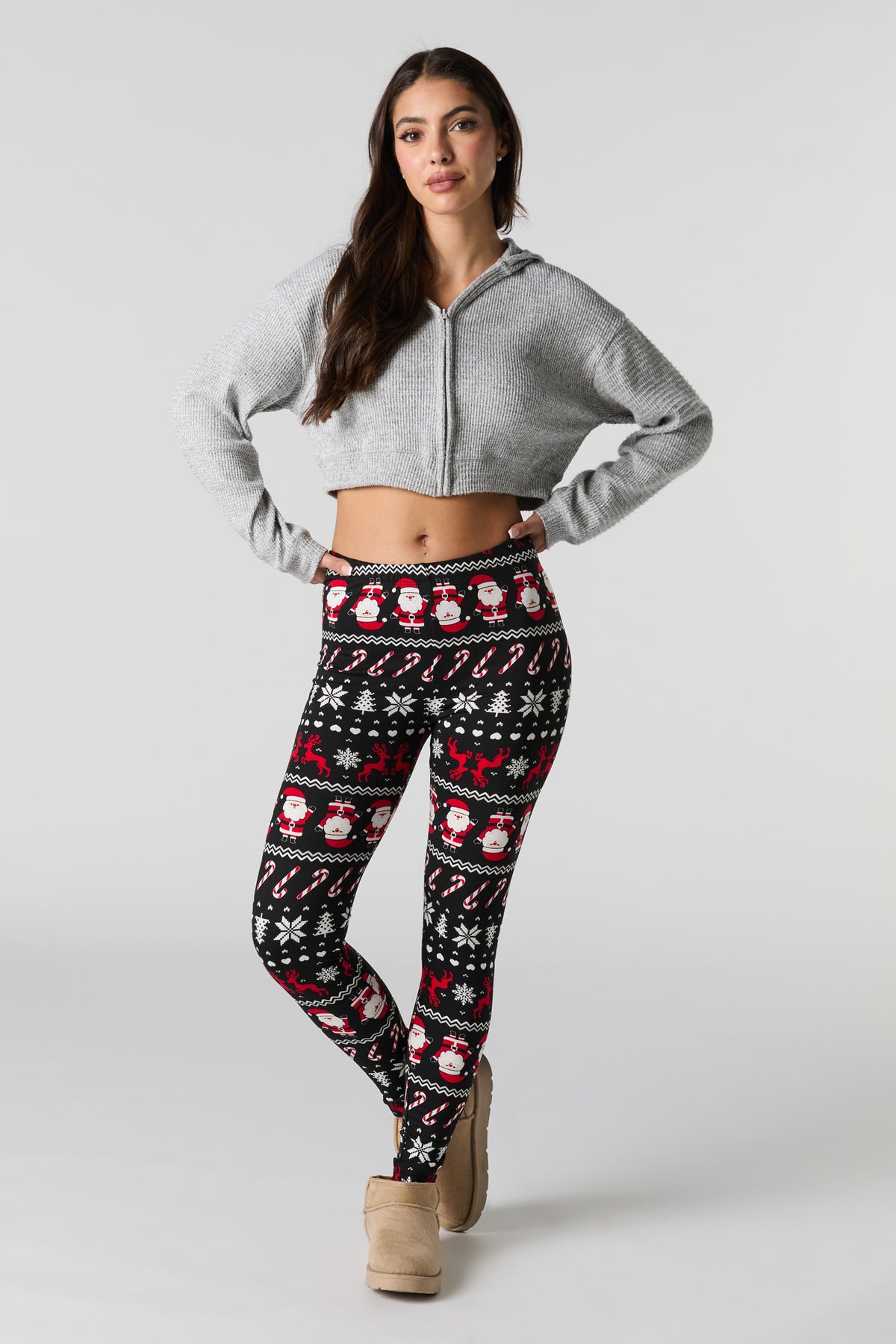 Christmas Print Soft Fleece Legging