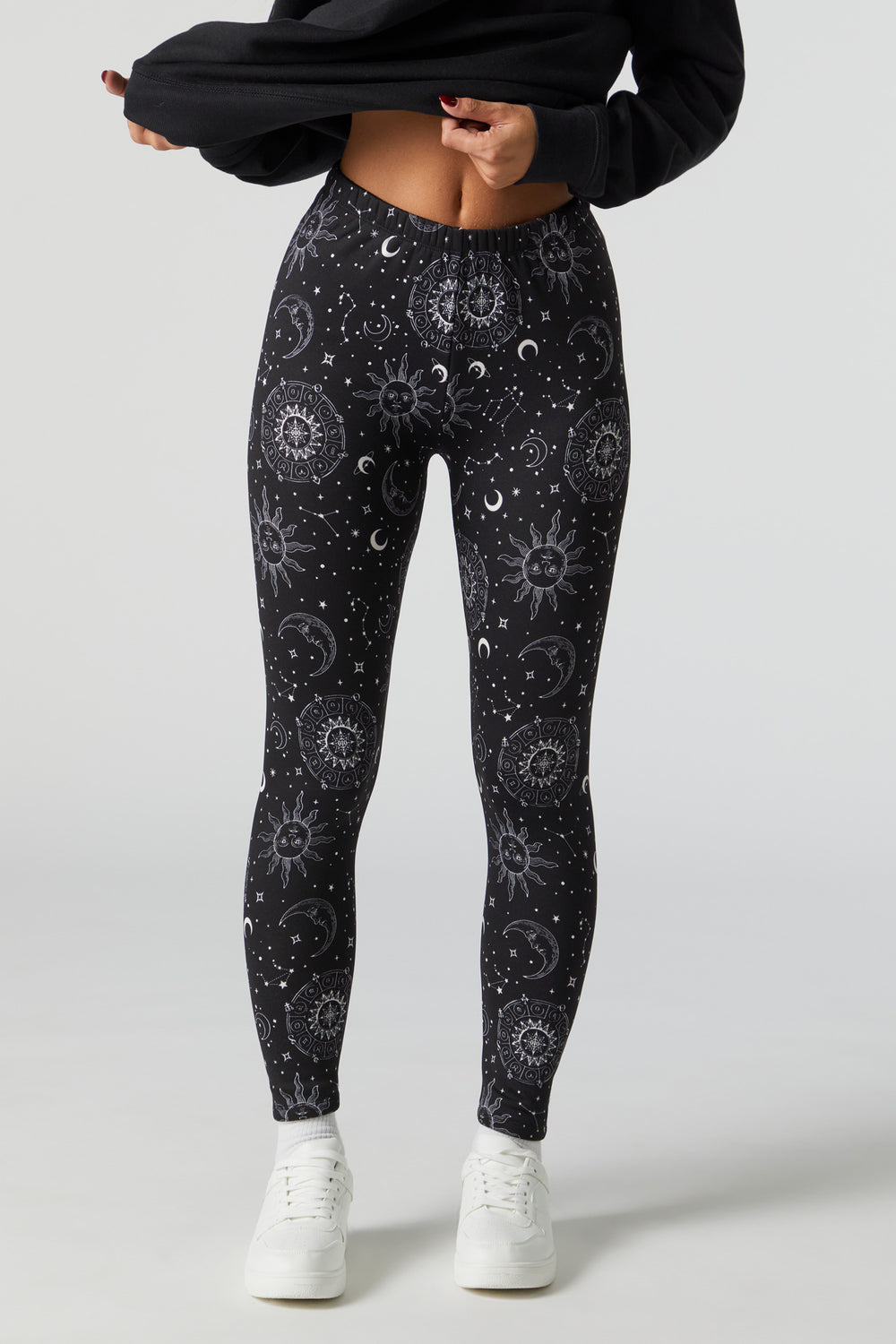 Celestial Print Faux Fur Lined Legging Celestial Print Faux Fur Lined Legging 2