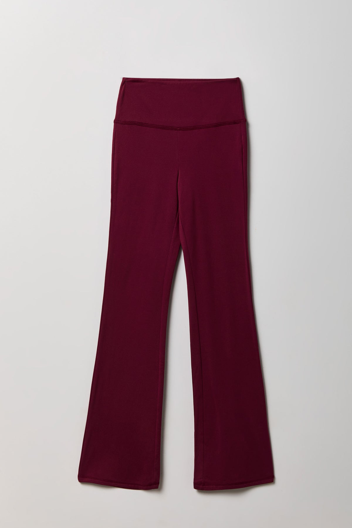 Foldover Waist Flare Legging - Burgundy