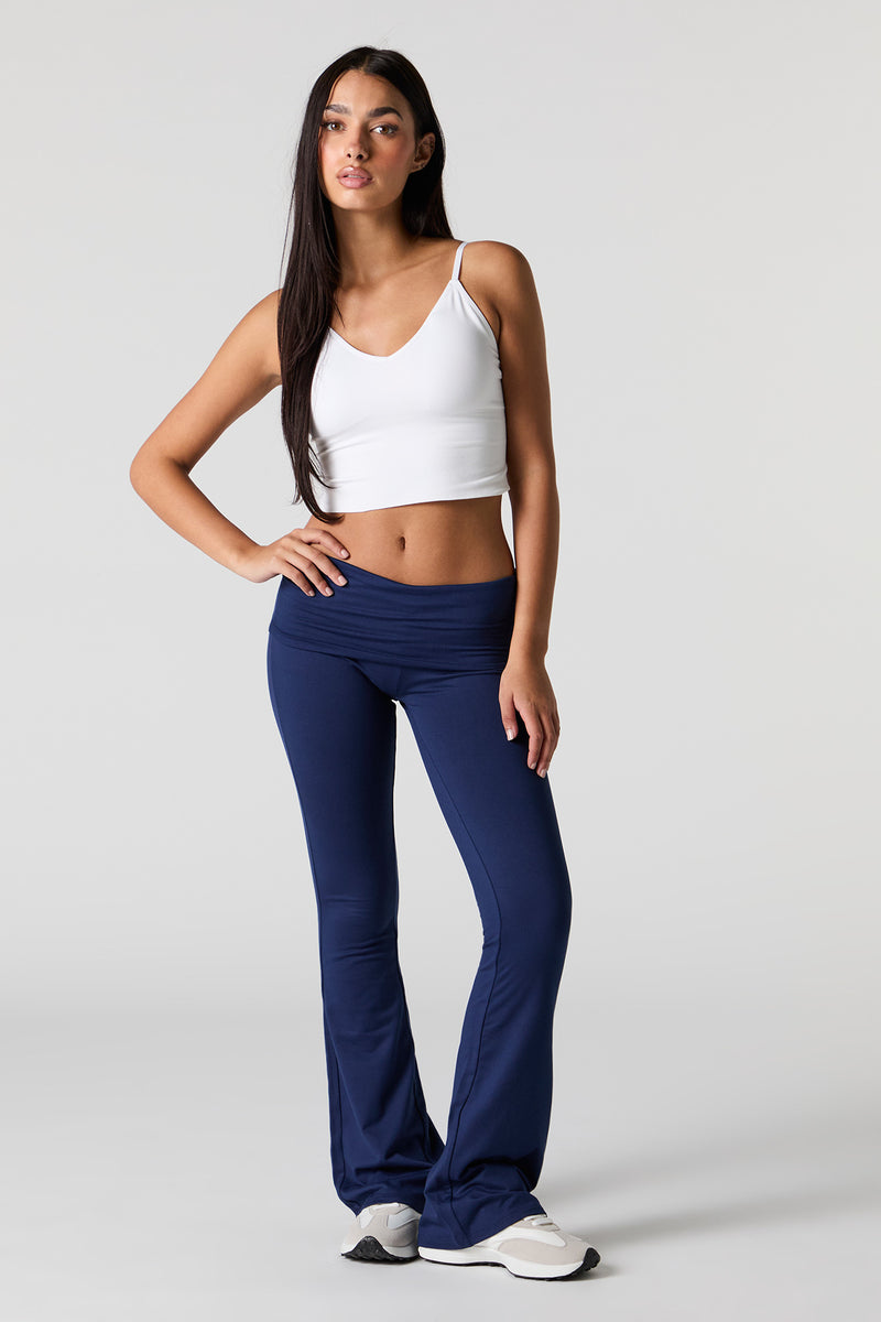 Soft Fleece Foldover Waist Flare Pant