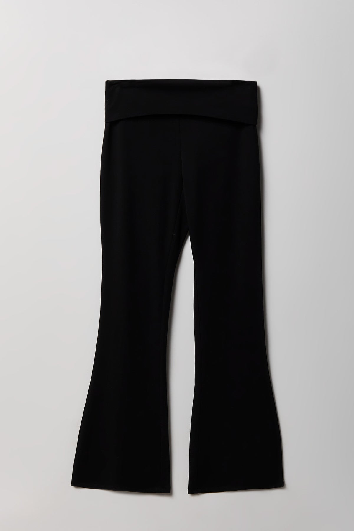 Alt View 2. Graphic Foldover Waist Flare Legging - Black