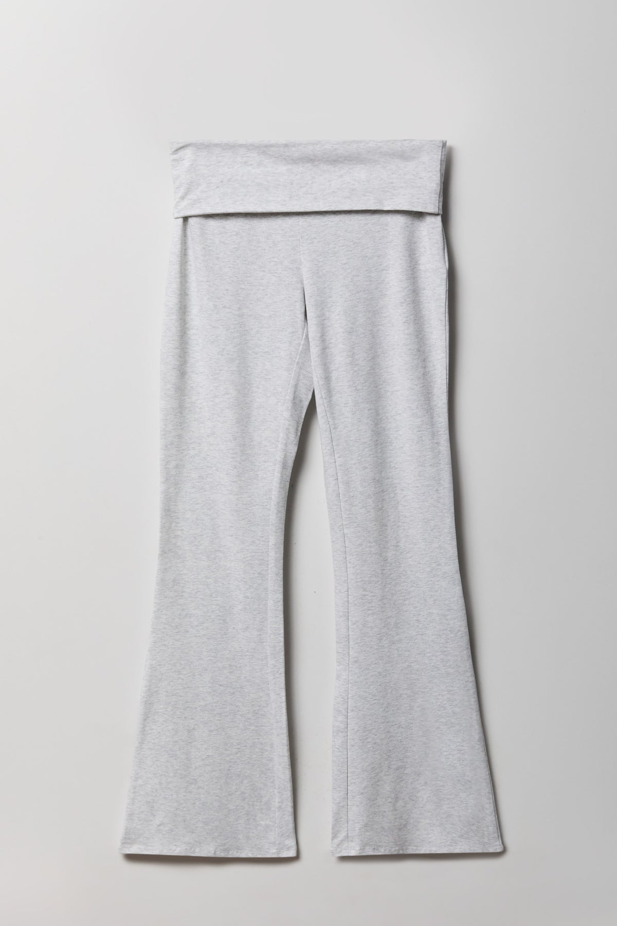 Alt View 2. Graphic Foldover Waist Flare Legging - Heather Grey