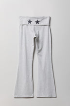 Graphic Foldover Waist Flare Legging