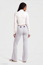 Graphic Foldover Waist Flare Legging