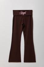 Graphic Foldover Waist Flare Legging