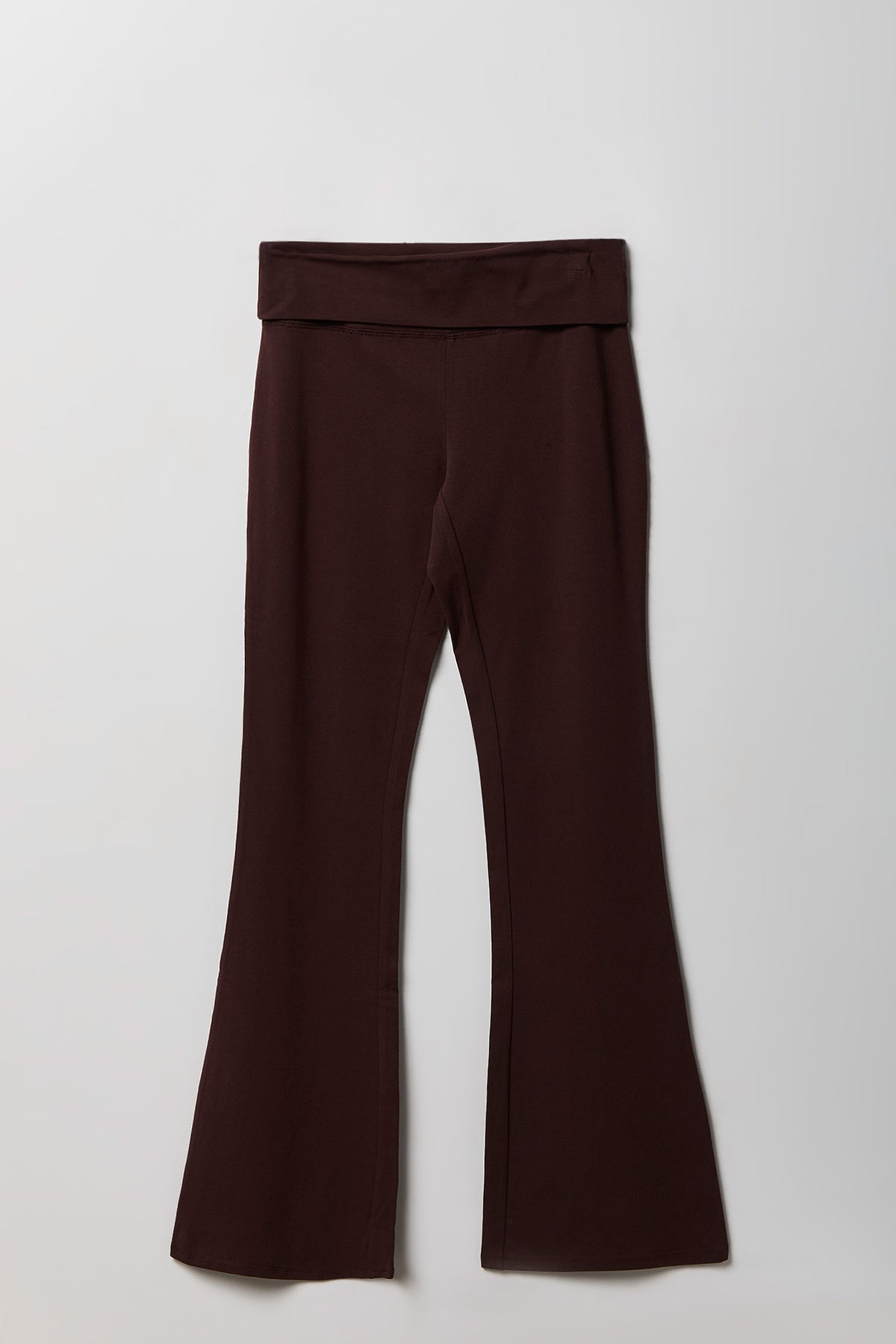 Alt View 4. Foldover Waist Flare Legging - Brown