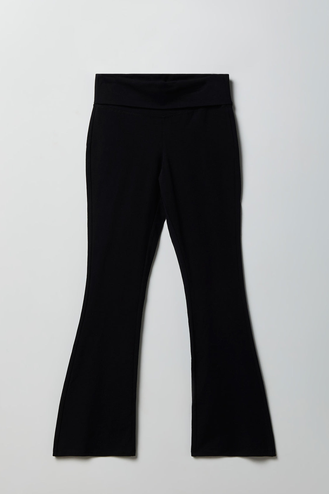 Foldover Waist Flare Pant - Black