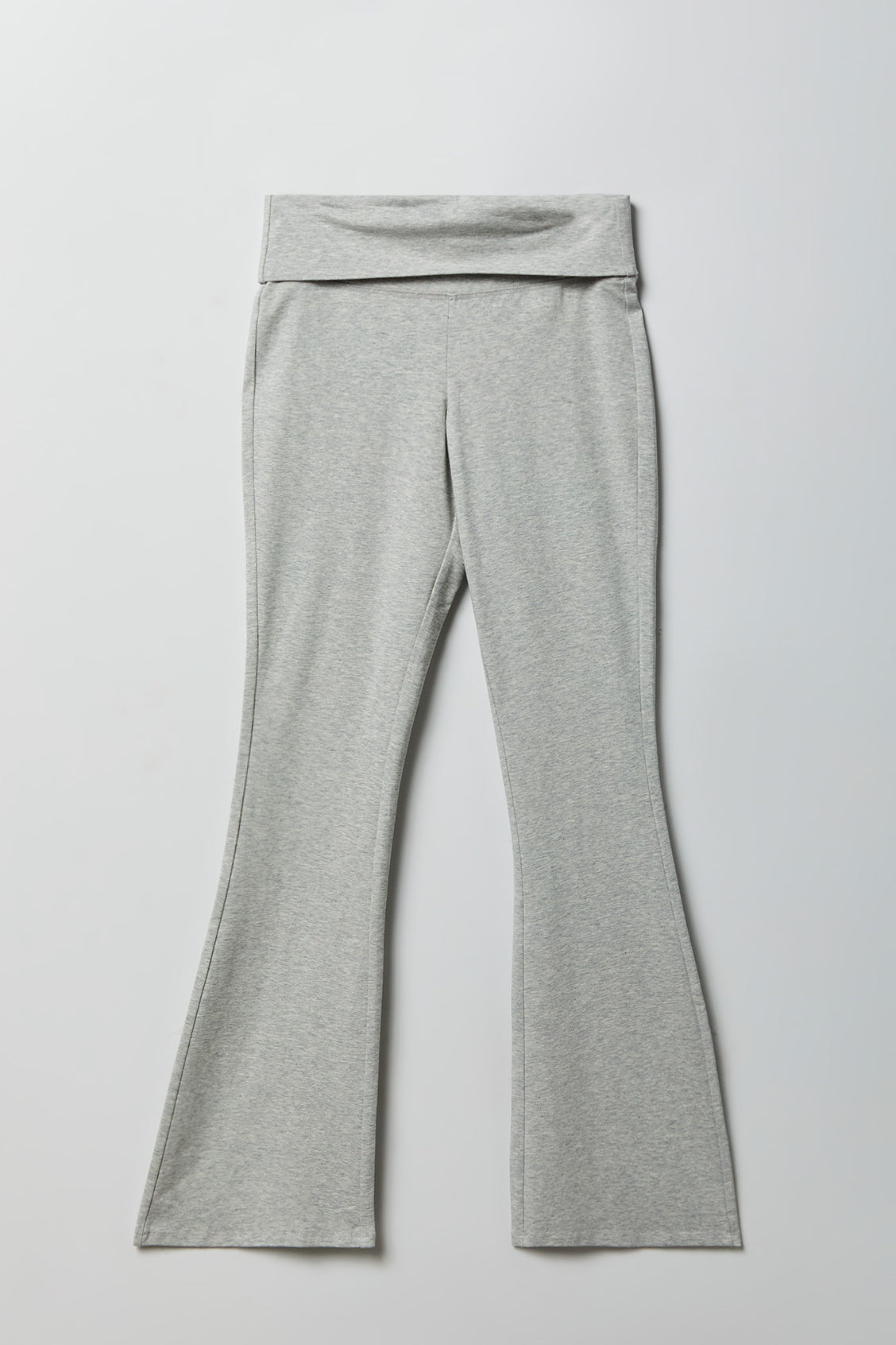 Foldover Waist Flare Pant - Heather Grey