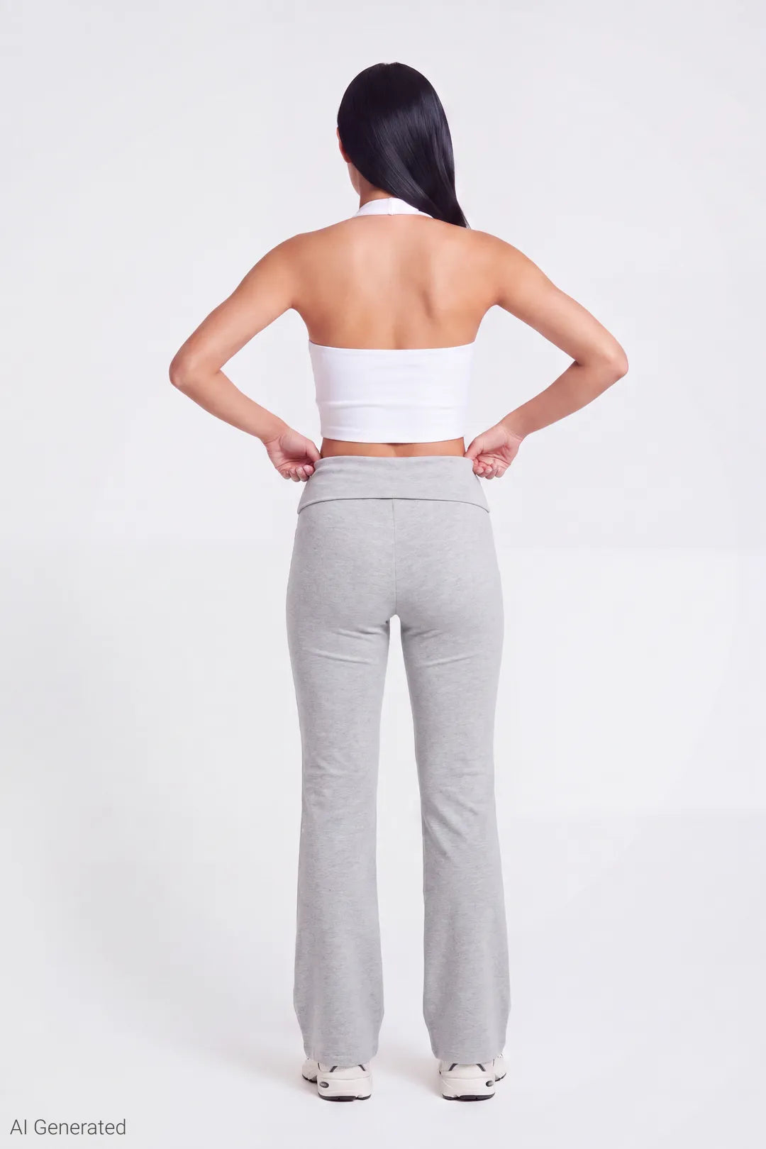 Alt View 2. Foldover Waist Flare Pant - Brown