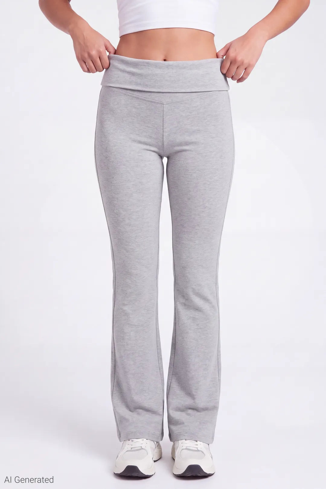 Alt View 3. Foldover Waist Flare Pant - Brown