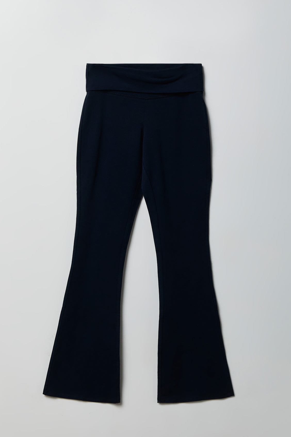 Foldover Waist Flare Pant - Navy