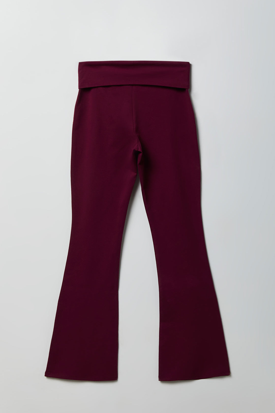 Alt View 2. Foldover Waist Flare Pant - Burgundy